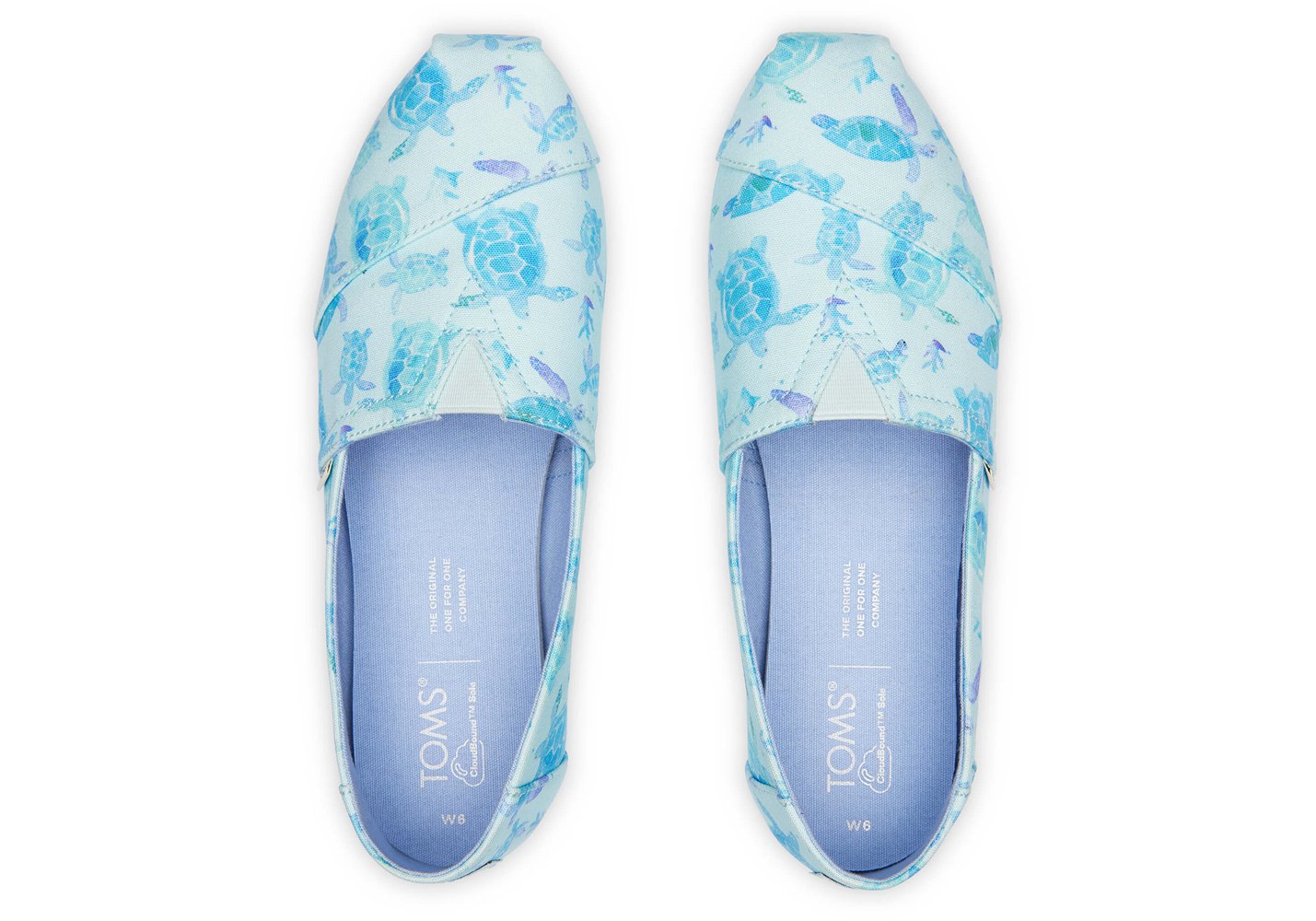 Toms Espadryle Damskie Niebieskie/Białe - Alpargata Sea Turtles - 96AMOIKLG